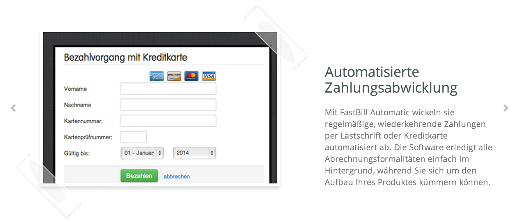 automatisierte Zahlungsabwicklung Fastbill automatic